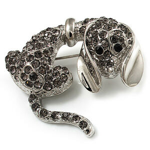 【送料無料】ジュエリー・アクセサリー クリスタルブローチシルバートーンcute crystal puppy dog brooch silver tone 13,845円