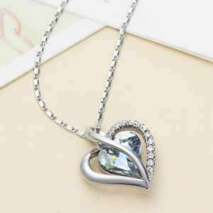【送料無料】ジュエリー・アクセサリー ハートペンダントスワロフスキーステートメントネックレスrealizzata con elementi swarovski chiara dichiarazione collana con ciondolo a forma di cuore e