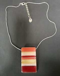 【送料無料】ジュエリー・アクセサリー ヴィンテージパリオレンジゴールドシルバーメッキエナメルネックレスvintage skalli paris pesca, arancione, rosso, oro, argento placcato collana in smalto