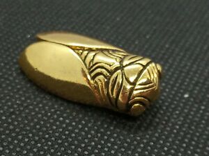 【送料無料】ジュエリー・アクセサリー ブローチェファンタイジーシガレルネグアンエンメタルドーレbroche fantaisie cigale signe rene gouin en metal dore ref s298