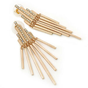 【送料無料】ジュエリー・アクセサリー ゴールドゴールドイヤリングメッキクリスタルab crystal geometrico in oro orecchini in oro placcatura 6cm drop