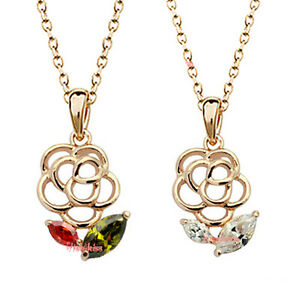 【送料無料】ジュエリー・アクセサリー クリスタルスワロフスキージルコンローズネックレスcollana donna con cristallo swarovski zircone rose a173
