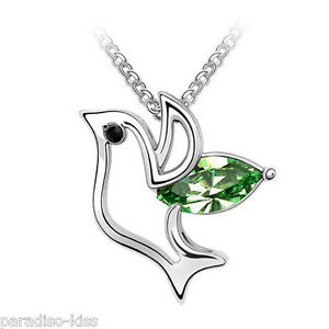 【送料無料】ジュエリー・アクセサリー ネックレスクリスタルスワロフスキーグリーンピジョンcollana da donna cristallo swarovski elements piccione verde a85