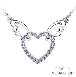 【送料無料】ジュエリー・アクセサリー ハートペンダントクリスタルスワロフスキーネックレスcollana donna con ciondolo cuore crystal swarovski elements g145