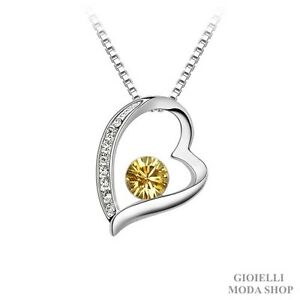 【送料無料】ジュエリー・アクセサリー クリスタルスワロフスキーハートペンダントレディースネックレスcollana donna con ciondolo cuore crystal swarovski g107