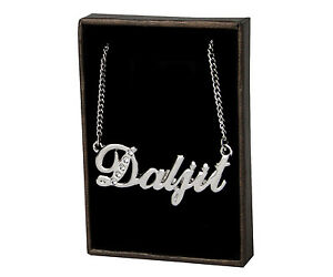 【送料無料】ジュエリー・アクセサリー ネックレスダルジットスワロフスキーホワイトゴールドプレートドcollana con nome daljit 18ct bianco placcato ororealizzati con elementi swarovski
