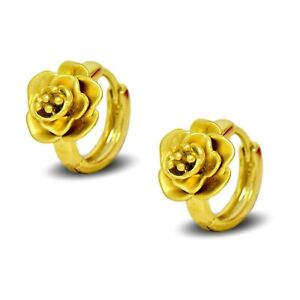 【送料無料】ジュエリー・アクセサリー ゴールドフラワーフープイヤリングle ragazze per bambini 9k riempito doro orecchini a cerchio fiore 9ct small 12mm gf be443