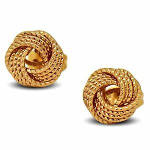 【送料無料】ジュエリー・アクセサリー ラブノットイヤリングゴールド18ct oro riempito da donna love knot orecchini 18k gf