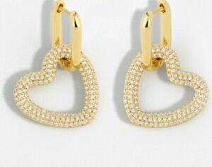 柔らかい 送料無料 ジュエリー アクセサリー ゴールドメッキクリスタルハートイヤリングフープストーリーブロガー18k Oro Placcato Cz Cuore Di Cristallo Orecchini Cerchi Abbraccino Altre Storie Blogger 再再販 Www Caymanislandsrealty Com