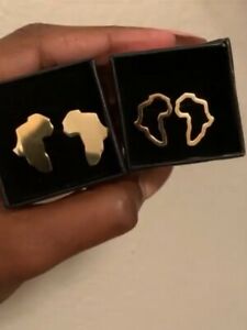 【送料無料】ジュエリー・アクセサリー アフリカポリッシュゴールドイヤリングafrica in oro levigato orecchini a forma di continente