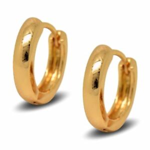 【送料無料】ジュエリー・アクセサリー ゴールドパターンフープイヤリング18ct oro riempito da donna orecchini a cerchio con motivo inciso