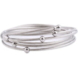 【貨物輸送無料】宝飾品・付属物 ツイストステンレスワイヤースチールブレスレットbracciale twist filoacciaio inox