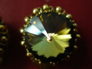 【送料無料】ジュエリー・アクセサリー ヴィンテージグリーンラインストーンイヤリングイヤリングorecchino strass verde vintage 50 nuovo old nuovo orecchini