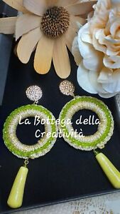 【送料無料】ジュエリー・アクセサリー イヤリングゴールドグリーンゴールドorecchini uncinetto e cristalli oroverde perno in ottone dorato