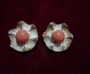 【送料無料】ジュエリー・アクセサリー ヴィンテージジュエリーイヤリングクリップクリップカラーレッドorecchini vintage di bigiotteria a clip clips anni 60 colore rosso, fiore｜hokushin