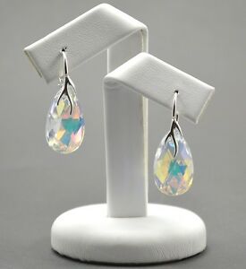 【送料無料】ジュエリー・アクセサリー スターリングシルバーイヤリングスワロフスキークリスタルRパール argento sterling orecchinirealizzato con cristalli di swarovski R 22 mm pera