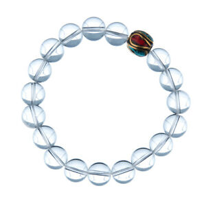【貨物輸送無料】宝飾品・付属物 チベットロッククリスタルブレスレットbracciale cristallo di rocca con elemento tibetano, elastico, sfere 10粍