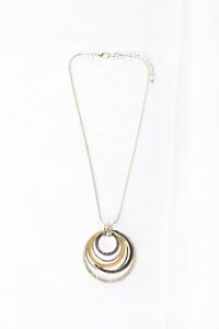 【送料無料】ジュエリー・アクセサリー レディースシルバーピューターゴールドエフェクトネックレスディスクペンダントladies argento, peltro e oro effetto collana con ciondolo a forma di dischi