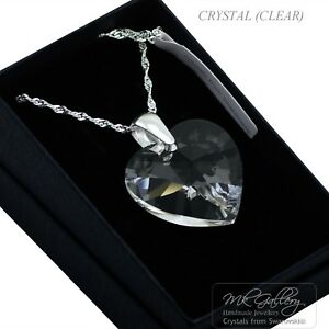 【送料無料】ジュエリー・アクセサリー スワロフスキークリスタルRクリアハートシルバーネックレス925 argento collana realizzata con cristalli di swarovski R * clear * cuore 1028