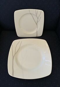 【送料無料】キッチン用品・食器・調理器具・陶器　レノックスパークシティスクエアディナーアクセントサラダプレートセットホワイト第品質Lenox Park City Square Dinner & Accent Salad Plates Set/2 White NEW 1st Quali