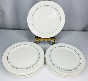 【送料無料】キッチン用品・食器・調理器具・陶器　ロットヴィンテージ・ウニダ・エシュプレー・レストラン・ウェアインチプレートアクアティールストライプLot 10 Vintage Oneida Espree Restaurant Ware 9 Inch Plate Aqua Teal Strip