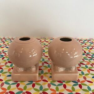 【送料無料】キッチン用品・食器・調理器具・陶器　フィエストウェアアプリコット電球キャンドルホルダーフィエスタ引退ピーチピンクラウンドセットFiestaware Apricot Bulb Candle Holders Fiesta Retired Peach Pink Round Set of｜hokushin