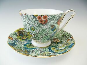 【送料無料】キッチン用品・食器・調理器具・陶器 クイーンアンカップソーサーペイズリーチンツQueen Anne Cup & Saucer Paisley Chintz|hokushin