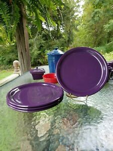 【送料無料】キッチン用品・食器・調理器具・陶器　ディナービストロプレートセットロット桑紫色フィエスタウェア新しい4 DINNER bistro PLATES set lot mulberry purple FIESTA WARE 10.5 NEW