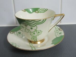 【送料無料】キッチン用品・食器・調理器具・陶器　ドゥールトングラミスアールデコパターンカップソーサーレア未使用Doulton V1312 Glamis Art Deco 30's Pattern Cup &amp; Saucer RARE UNUSED｜hokushin
