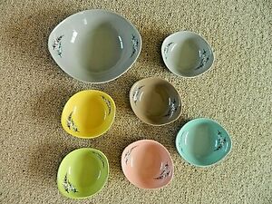【送料無料】キッチン用品・食器・調理器具・陶器 年代ジェームズケント株式会社オールドフォーリーオレゴンパインデザートボウル大きなサービングディッシュ1950’s James Kent Ltd. Old Foley Oregon Pine 6 Dessert Bowls Large Servi