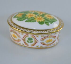 貨物輸送無料 勝手もと機器 食器 煮焚き機器 瀬戸もの ロイヤルクラウンダービーセランドリンケットポットと目隠 和氏の璧royal Crown Derby Celandine Trinket Pot And Cover Boxed Colegiovictorhugo Cl