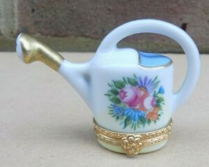 【送料無料】キッチン用品・食器・調理器具・陶器　水の缶ヒンジトリンケットボックスLIMOGES Watering Can Hinged Trinket Box