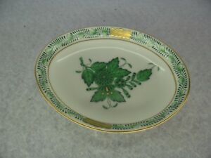 【送料無料】キッチン用品・食器・調理器具・陶器　ヘレンド磁器アポニヴェールグリーンパターンディッシュHerend Porcelain Apponyi Vert (Green) Pattern Dish