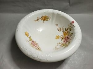【送料無料】キッチン用品・食器・調理器具・陶器　ヴィンテージ帝国鉄鉱石中国トレントン大型ボウルウォッシュ盆地月ローズ Vintage EMPIRE IRONSTONE CHINA TRENTON NJ LARGE BOWL WASH BASIN JUNE ROSE