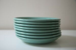 【送料無料】キッチン用品・食器・調理器具・陶器　ヴィンテージターコイズストーンウェア小皿サラダデザートミントコンディションセットVintage Turquoise Stoneware Small Plates Salad Dessert Mint Condition Set 8