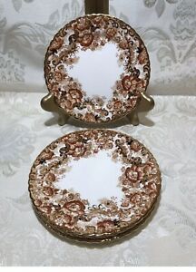 【送料無料】キッチン用品・食器・調理器具・陶器　ビクトリア朝ラドフォードボーンチャイナフェントン、パンプレート、イングランド、セットVICTORIAN RADFORDS BONE CHINA FENTON,BREAD PLATES, 6” ENGLAND,Set Of 4 ( # 5 )