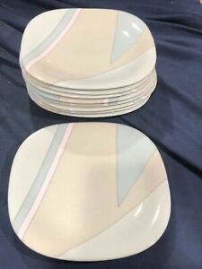 【送料無料】キッチン用品・食器・調理器具・陶器　ミカサテンポ軸セットサラダプレート年代mikasa tempo eighty axis set of 9 salad plates8 1/2 in 1980s era