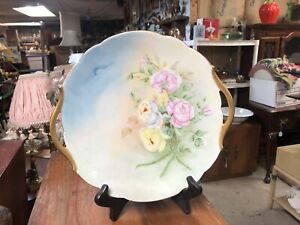 【送料無料】キッチン用品・食器・調理器具・陶器　ヴィンテージリモージュフランスハンドペイント署名付き日付ケーキプレートVintage T &amp; V Limoges France Hand Painted Signed &amp; Dated 1901 Cake Plate｜hokushin