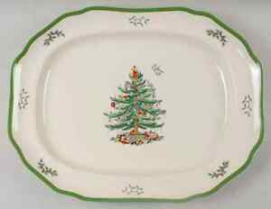 【送料無料】キッチン用品・食器・調理器具・陶器　スポデクリスマスツリーグリーントリムオーバルサービングプラッターSpode CHRISTMAS TREE (GREEN TRIM) 19 7/8 Oval Serving Platter 8885342