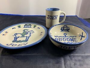 【送料無料】キッチン用品・食器・調理器具・陶器　ハドリーメアリーアリスかわいいジョーイプレートボウルカップセットヨット乗馬馬M A HADLEY (MARY ALICE) cute JOEY PLATE BOWL & CUP SET SAILBOAT RIDING HORSE