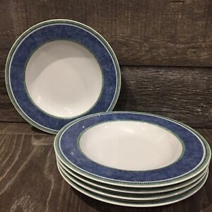 【送料無料】キッチン用品・食器・調理器具・陶器　??ヴィルロイボッハスイッチコスタ磁器縁取りスープボウルドイツセット?? VILLEROY & BOCH Switch 3 Costa Porcelain Rimmed Soup Bowls Germany - Set of 5