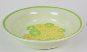 【送料無料】キッチン用品・食器・調理器具・陶器　フランシスカンピクニックラージラウンドサービングボウル年代の土器グリーンイエローフローラルFranciscan Picnic Large Round Serving Bowl 1970s Earthenware Green Yellow Flo