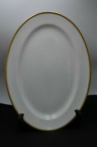 【貨物輸送無料】勝手もと装置・食器・膳立て手道具・瀬戸もの ハビランドフランスリモージュセット真っ白いオブロング一皿分の料理の書き割りとゴールド刈り込みHaviland France Limoges Set of Two White Oblong Dishes w/ Gold Trim