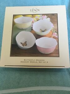 【送料無料】キッチン用品・食器・調理器具・陶器　レノックスバタフライメドウデザートバタフライボウルセットブランド新 Lenox Butterfly Meadow Dessert Butterfly Bowls Set Of 4 Brand New