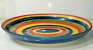 【送料無料】キッチン用品・食器・調理器具・陶器　渦巻き手塗装コレクションマルチカラー大きなお祝いの楕円形のプラッタSWIRL HAND PAINTED COLLECTION MULTI COLOR 15 X 12 LARGE FESTIVE OVAL PLATTER 16,775円