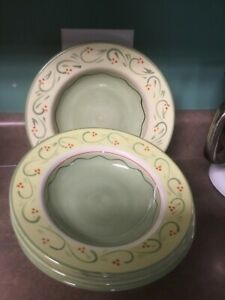 【送料無料】キッチン用品・食器・調理器具・陶器　のセットイタリアのつる手描きリムスープボウルSET OF 4 - PFALTZGRAFF ITALIAN VINE - HAND PAINTED - RIM SOUP BOWLS