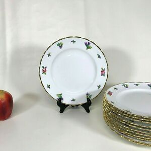 【送料無料】キッチン用品・食器・調理器具・陶器　アンティーク・タスカン・ボーン・チャイナ・サラダ・デザートプレートインチハイリリーフフラワーセットSet of 12 Antique Tuscan Bone China Salad Dessert Plates 8 High Relief Fl画像