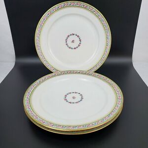 【送料無料】キッチン用品・食器・調理器具・陶器　アンティークリモージュフランスディナープレートピンクのバラと忘れ私のAntique GDA Limoges France Dinner Plates - Pink Roses & Forget Me Nots - S/3