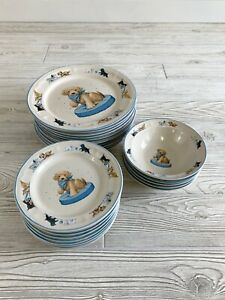 【送料無料】キッチン用品・食器・調理器具・陶器　ティエンシャンストーンウェア子犬愛セットデザートプレート、ディナープレート、ボウルTienshan Stoneware Puppy Love Set (Desert Plates, Dinner Plates, Bowls)