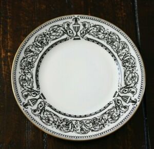 【送料無料】キッチン用品・食器・調理器具・陶器　ヴィンテージロイヤルウスターパンプレートブラックスクロールアーンデザインVintage Royal Worcester PADUA 6 BREAD PLATES Black Scroll Urn Design 6-1/8